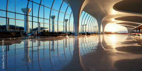 Interior modern style of airport architecture , Design and decoration  with blank empty space