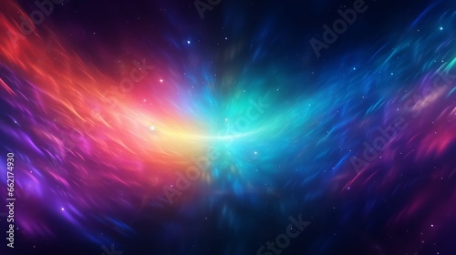Vibrant hyper space background with interstellar colors