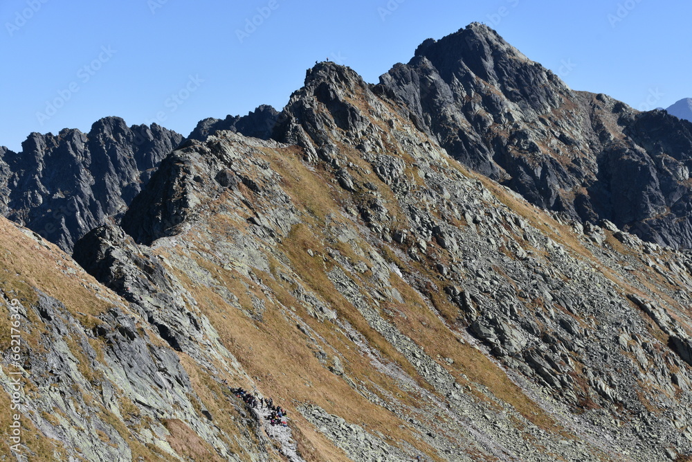 góry, szczyt, Tatry, jesień, wierzchołek, TPN, grań, wspinaczka, szlak, turystyczny, pogoda, Polska, piesze wycieczki, krajobraz,