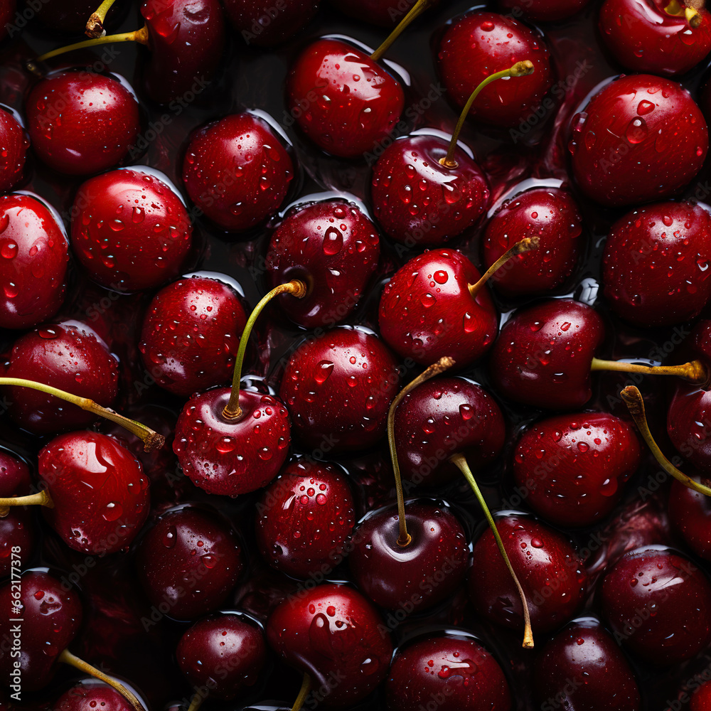 Cherry banner. Cherries background. Close-up food photography Cherry banner. Cherries background. Close-up food photography
