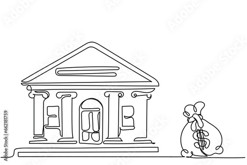 International Day of Banks in recognition of the significant potential of multilateral development banks. Financing sustainable development line art. Banner design. Global financial challenges art.
