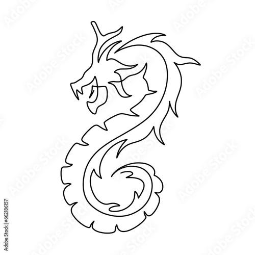 Wallpaper Mural Vector continuous one line dragon illustration Torontodigital.ca