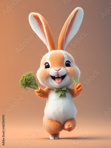 rabbit with carrot © NECHAL