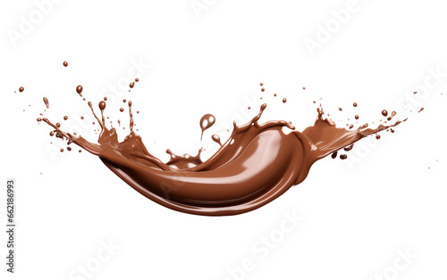 Yummy Chocolate Splash Isolated on Transparent Background PNG.