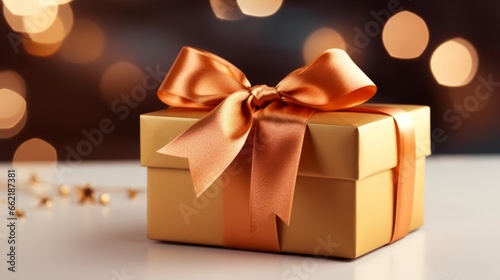 Gift box with a ribbon ready to be opened
