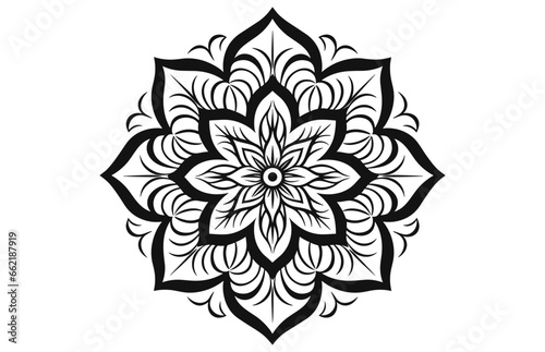 Simple Mandala Shape for Coloring. Vector Mandala. Floral. Flower. Oriental. Book Page. Outline.