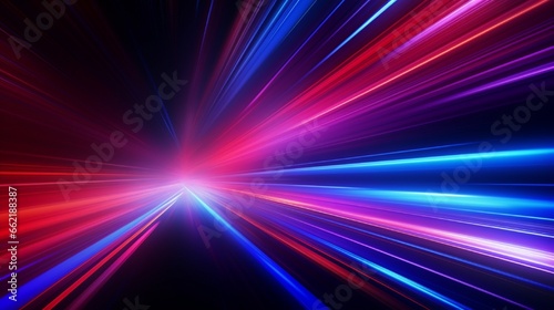 Abstract neon light streaks lines motion background photo