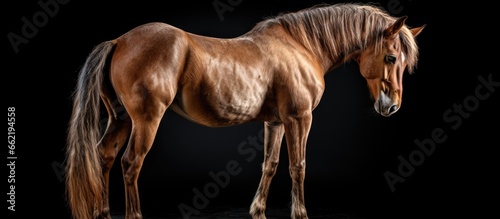 Pruritic equine with tail irritation Itchy horse Equestrian With copyspace for text photo