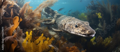 Puff adder shy shark found in False Bay Cape Town South Africa s kelp forests With copyspace for text