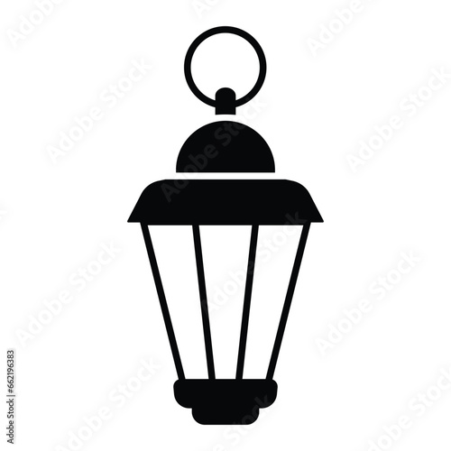 Camping lantern simple flat icon vector on trendy design