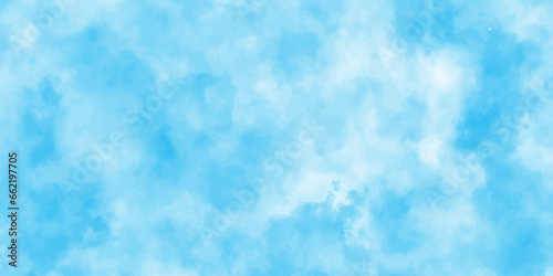 Abstract shinny Summer seasonal natural cloudy blue sky background,Hand painted watercolor shades sky clouds, Bright blue cloudy sky vector illustration.	