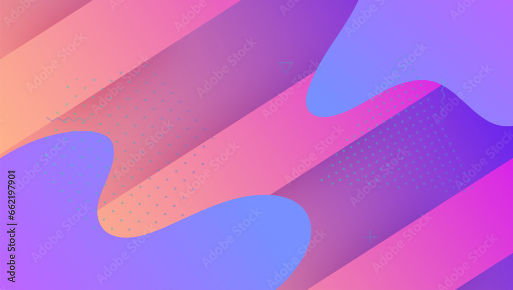 Digital Cover. Abstract Website. Minimal Poster. Tech Landing Page. Commercial Illustration. Color Rainbow Layout. Blue Memphis Flyer. Vibrant Page. Violet Digital Cover