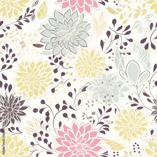 Romantic seamless floral pattern. Seamless pattern can be used for wallpaper, pattern fills, web page backgrounds, surface textures. Gorgeous seamless floral background. generative ai
