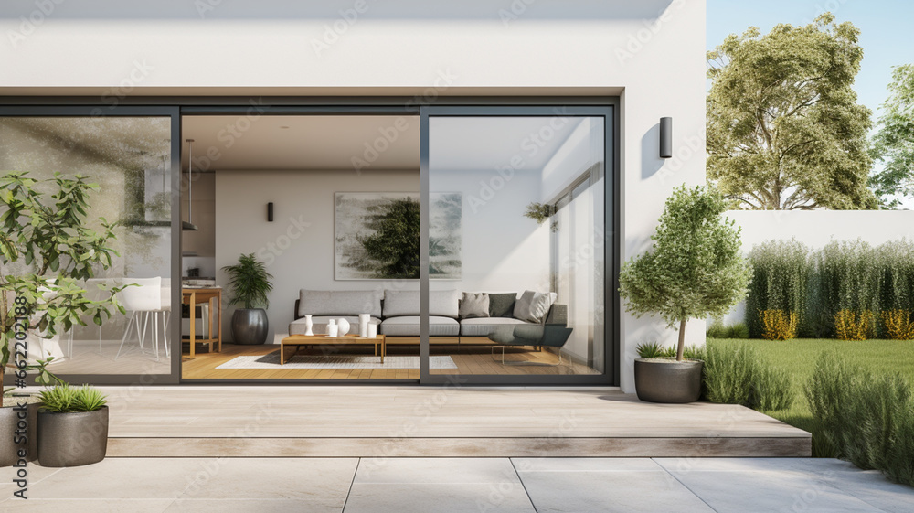 Interior of modern living room with white walls, concrete floor, white sofa and green plants. 3d rendering generativa IA
Interior of modern living room with white walls, concrete floor, white sofa and green plants. 3d rendering generativa IA