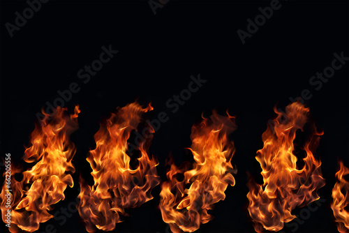 Abstract flame background in a dramatic black and red palette. With space for text.