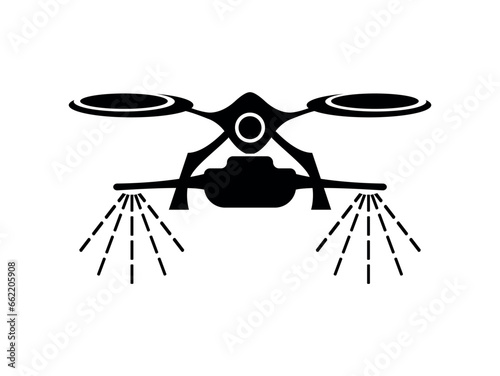 drone spraying icon on white background	