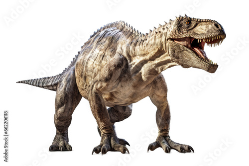 full body of a roaring carnivorous dinosaur on transparent background © EOL STUDIOS