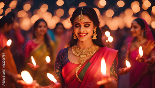 A girl The Power and Beauty of Women's Diwali Dance in High-Quality ai generated