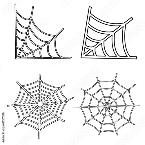 illustration of a spider web. Abstract spider web for web backdrop design grunge texture. set of icons. Spider web hand drawn cobweb. stock illustration. Spider and Cobweb Logo Vector Icons