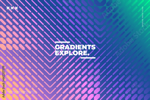 Creative geometric background with colorufl gradient. Vector illustration. photo