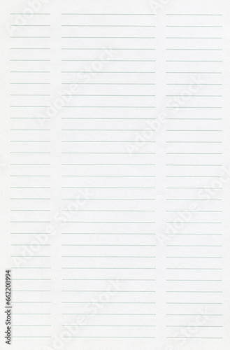 Straight line clean white note paper
