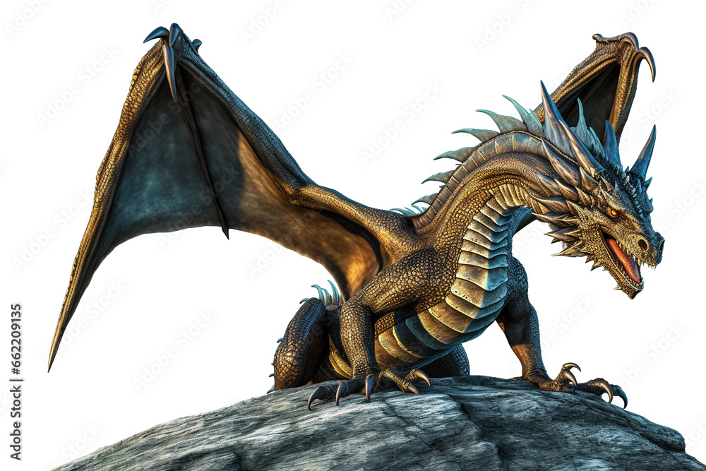 Obraz premium full body of an ancient dragon creature, mystical fantasy figure