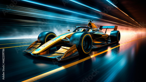 Race car with light trail effect © graja