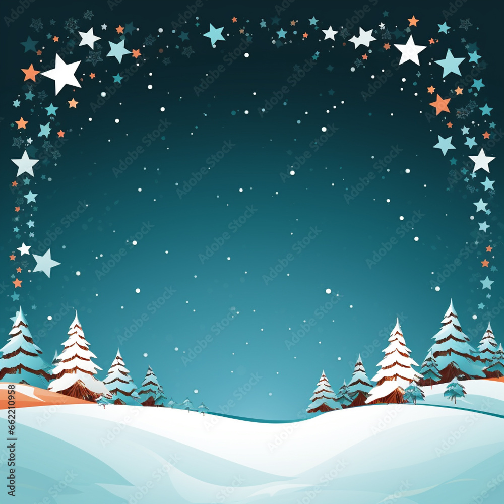 Cute christmas card with copy space for your design. Christmas background. Illustration. Generative AI Cute christmas card with copy space for your design. Christmas background. Illustration. Generative AI