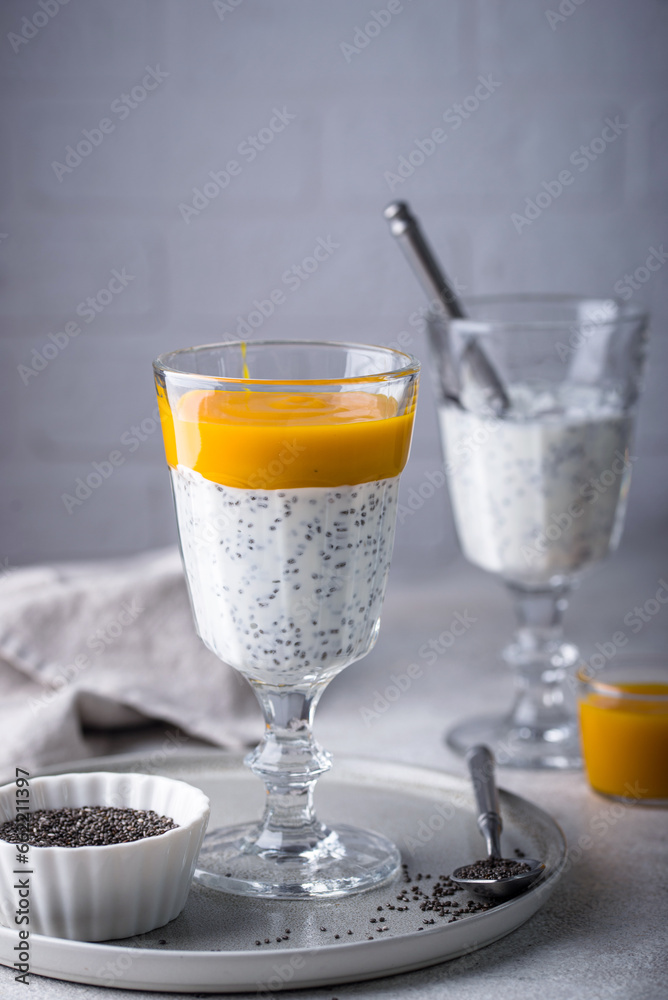 Healthy chia pudding with mango Healthy chia pudding with mango