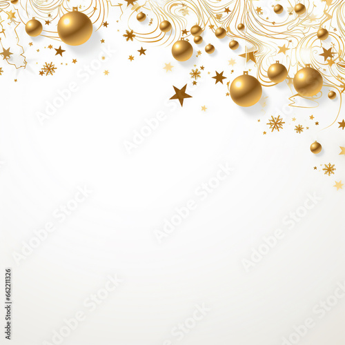 Luxury christmas card with copy space for your design. Christmas background. Illustration. white and golden tone. Generative AI