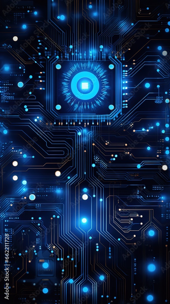Electronic circuits, blue neon light, Software and Web Developer Programming Code, Binary Abstract Computer Script, Program Developing digital background.