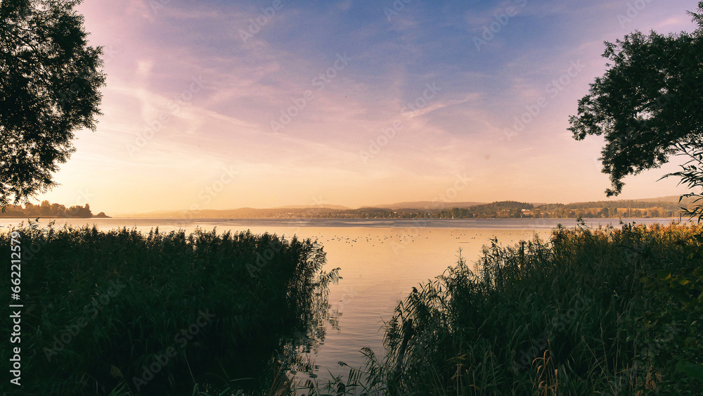 Romantische Abendstimmung am Bodensee