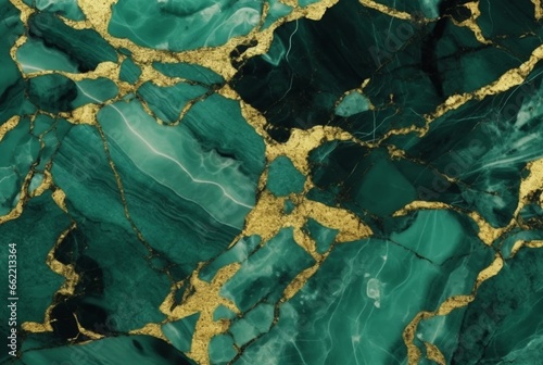 Luxury green gold marble texture background. generative ai