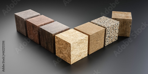 Fototapeta Naklejka Na Ścianę i Meble -  wooden sample cubes isolated on black background