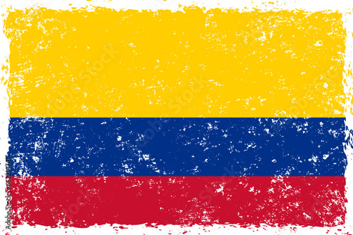 Colombia flag grunge distressed style