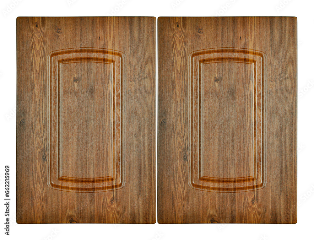 Decorative brown two wooden oak kitchen cabinet door