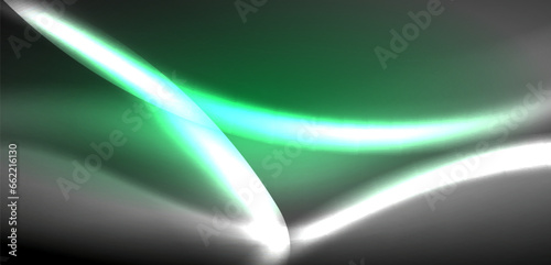 Neon-lit waves surge across background, mesmerizing dance of luminescence and motion. Dynamic backdrop captures essence of energy and modern aesthetics