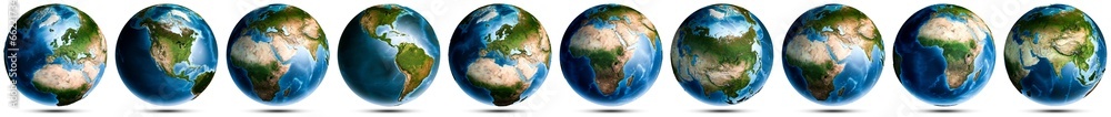 Planet Earth globe world set - obrazy, fototapety, plakaty 