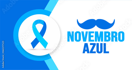 November is Novembro AZUL background template. Holiday concept. background, banner, placard, card, and poster design template with text inscription and standard color. vector illustration.