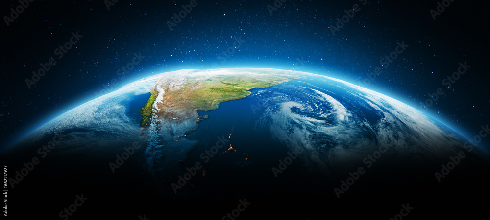 Obraz premium Patagonia, Andes travel map