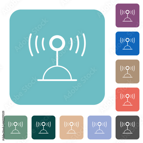 Radio transmitter outline rounded square flat icons