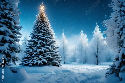 christmas tree in the snow © Irum