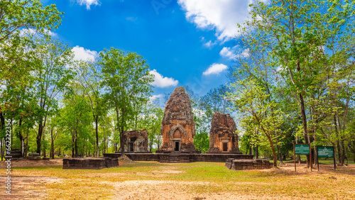 Prasat Ku Suan Taeng is an ancient Khmer castle located in Buriram Province, Thailand. © powerbeephoto