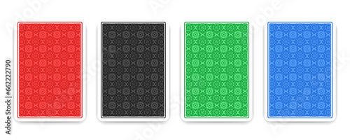 Playing cards back side. Vector illustrator.