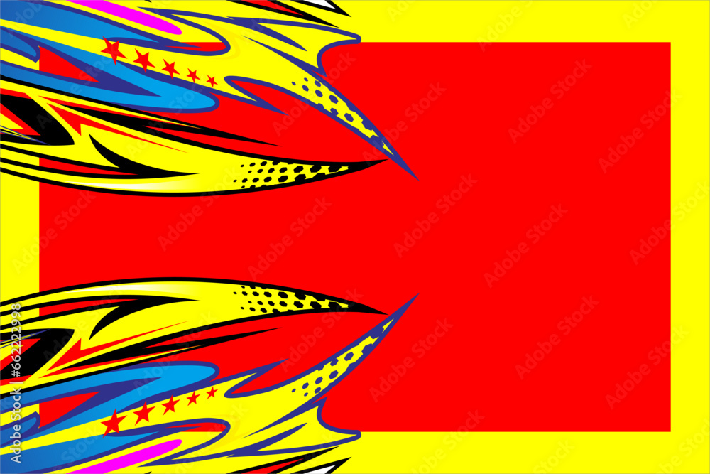 Obraz premium abstract vector background design with a unique striped pattern and a combination of bright colors, looks cool on a red background