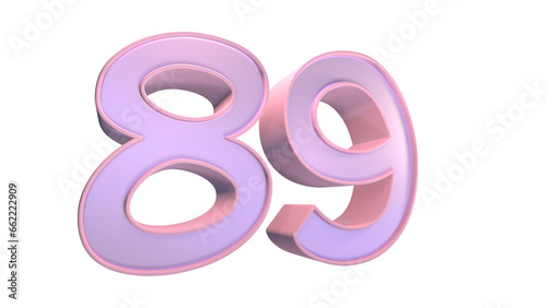 Pink 3d number 89