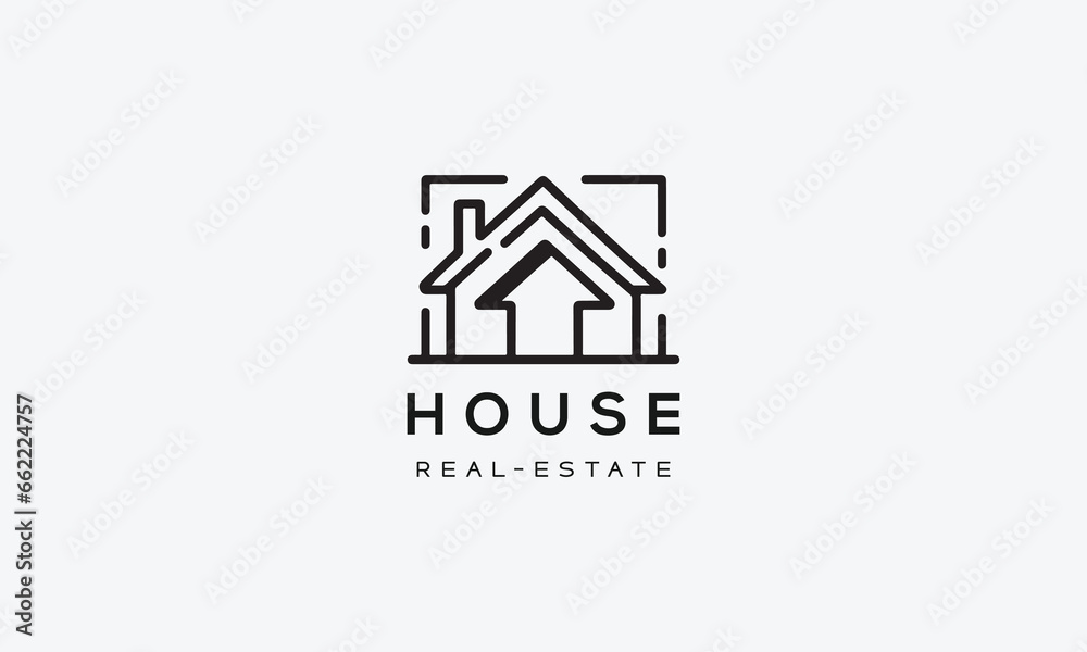 Obraz premium House real estate architect construction vector logo icon design