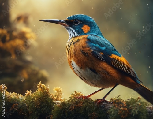 great blue bird on a branch beautiful bird on a background of a tree great blue bird on a branch © Shubham