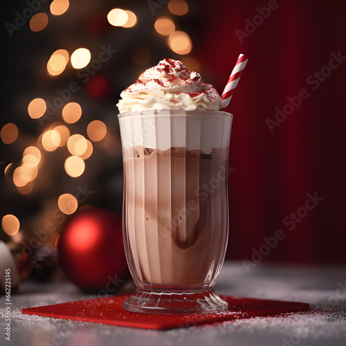 Eggnog one of the most popular foods on Christmas Eve.AI generated