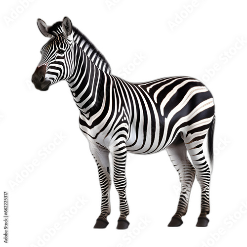 Zebra isolated on transparent or white background